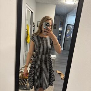 Maeve Black and White Dress with Yellow Highlights